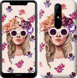 

Чохол Дівчина з квітами v2 на Nokia 5.1 Plus 879138