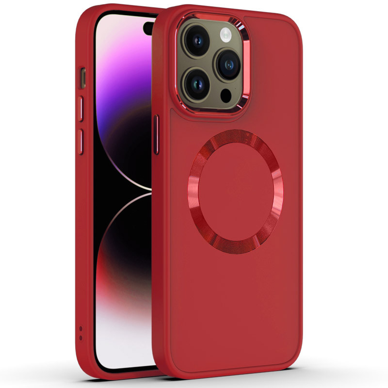 TPU чохол Bonbon Metal Style with Magnetic safe на Apple iPhone 15 Pro (6.1") (Червоний / Red)