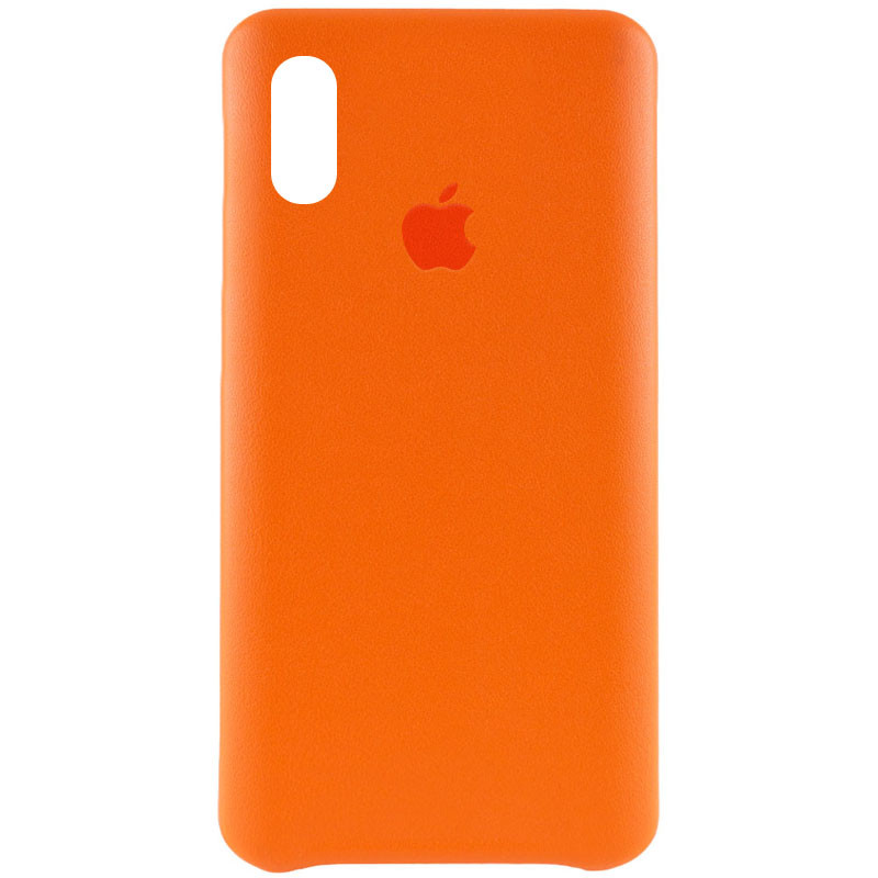 Шкіряний чохол AHIMSA PU Leather Case Logo (A) на iPhone X (5.8") (Эстетический деффект / Помаранчевий)
