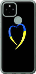 Чехол Жёлто-голубое сердце для Google Pixel 5