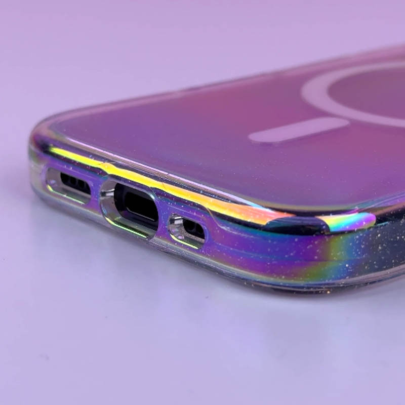 Купить Чехол TPU Galaxy Sparkle (MagFit) для Apple iPhone 15 (6.1") (Chroma+Glitter) на vchehle.ua