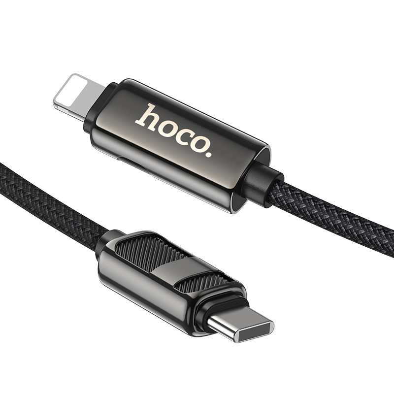 Дата кабель Hoco U137 Line with display Type-C to Lightning 27W (1.2m) (Black) в магазине vchehle.ua