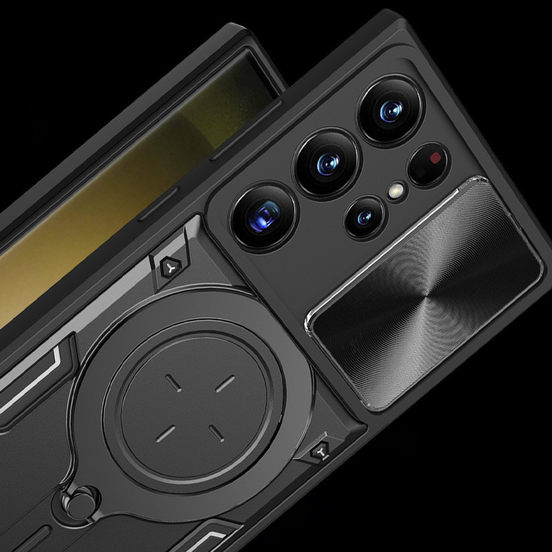 Заказать Ударопрочный чехол Bracket case with Magnetic для Samsung Galaxy S23 Ultra (Black) на vchehle.ua