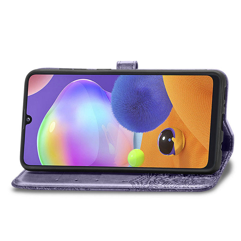 Фото Шкіряний чохол (книжка) Art Case з візитницею на Samsung A750 Galaxy A7 (2018) (Фіолетовий) в маназині vchehle.ua