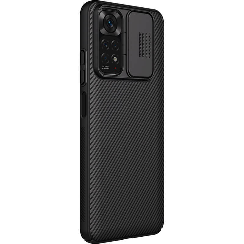 Фото Карбоновая накладка Nillkin Camshield (шторка на камеру) для Xiaomi Redmi Note 11S (Черный / Black) в магазине vchehle.ua