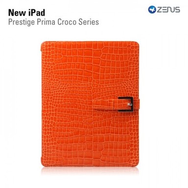 Шкіряний чохол Zenus Presitge Prima Croco Series на Apple IPAD 3/2 (Помаранчевий)