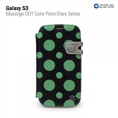 Кожаный чехол Zenus Masstige Dot Color Point Diary Series для Samsung i9300 Galaxy S3 (Зеленый)