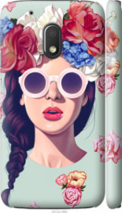 Чехол Девушка с цветами для Motorola Moto G4 Play
