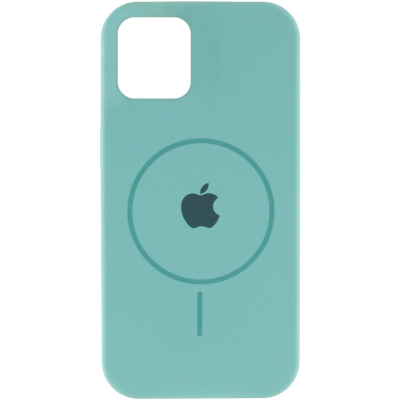 Фото Чехол Silicone Case Full Protective (AA) with Magnetic Safe для Apple iPhone 11 Pro Max (6.5") (Бирюзовый / Marine Green) на vchehle.ua