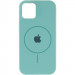 Фото Чехол Silicone Case Full Protective (AA) with Magnetic Safe для Apple iPhone 11 Pro Max (6.5") (Бирюзовый / Marine Green) на vchehle.ua