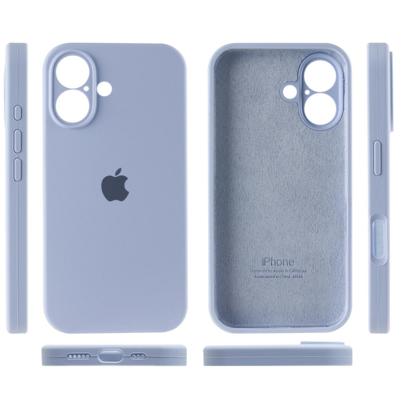 Купити Чохол Silicone Case Full Camera Protective (AA) на Apple iPhone 16 Plus (6.7") (Блакитний / Lilac Blue) на vchehle.ua