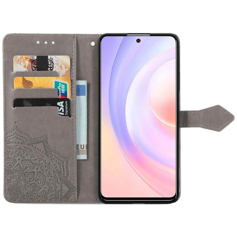 Шкіряний чохол (книжка) Art Case з візитницею на Xiaomi Redmi Note 9 4G / Redmi 9 Power / Redmi 9T (Сірий) в магазині vchehle.ua