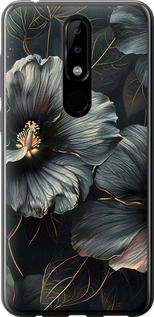 Чохол Чорні квіти на Nokia 5.1 Plus