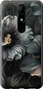Чохол Чорні квіти на Nokia 5.1 Plus