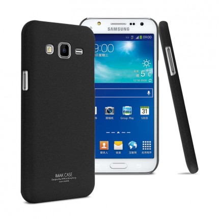 Пластиковая накладка IMAK Cowboy series для Samsung J700H Galaxy J7 (Черный)