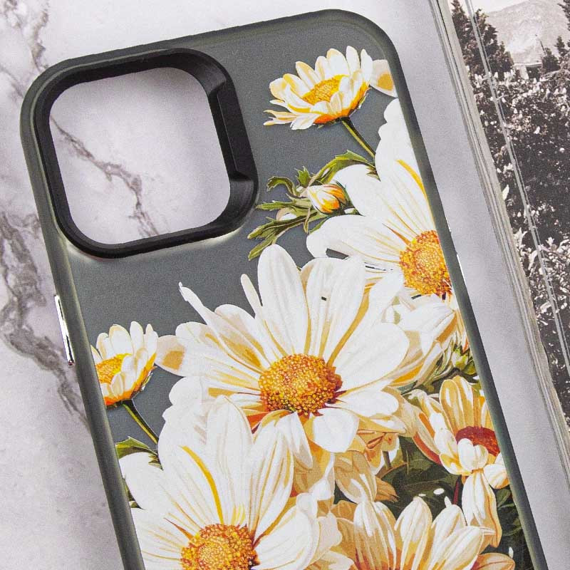 Фото TPU+PC чохол TakiTaki Magic glow на Samsung Galaxy S22 Ultra (Chamomile / Black) в маназині vchehle.ua