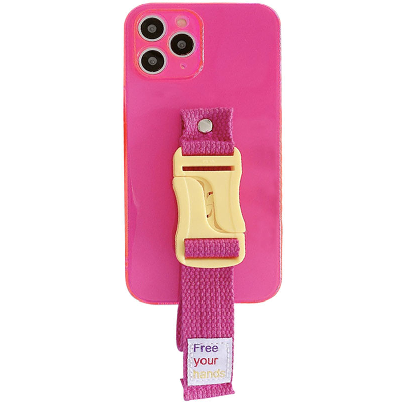 Чехол Handfree с цветным ремешком для Apple iPhone 11 Pro (5.8") (Розовый)