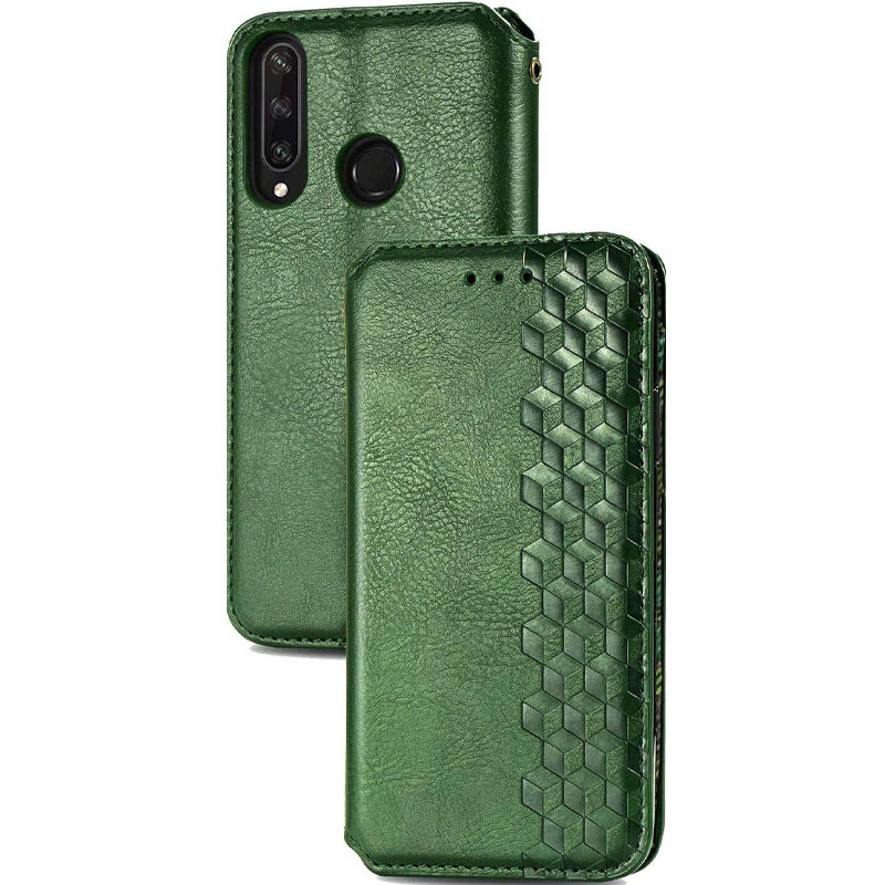 Фото Кожаный чехол книжка GETMAN Cubic (PU) для Huawei Y6p (Зеленый) в магазине vchehle.ua