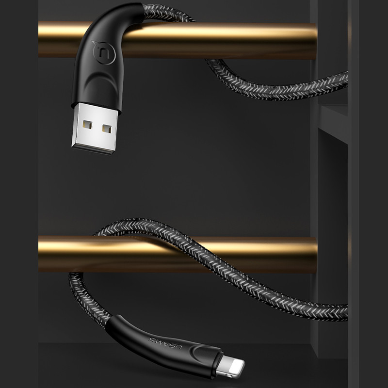 Фото Дата кабель Usams US-SJ391 U41 Lightning Braided Data and Charging Cable 1m (Черный) на vchehle.ua