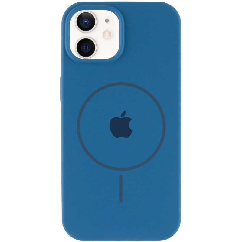 Фото Чехол Silicone Case Full Protective (AA) with Magnetic Safe для Apple iPhone 11 (6.1") (Синий / Denim Blue) на vchehle.ua