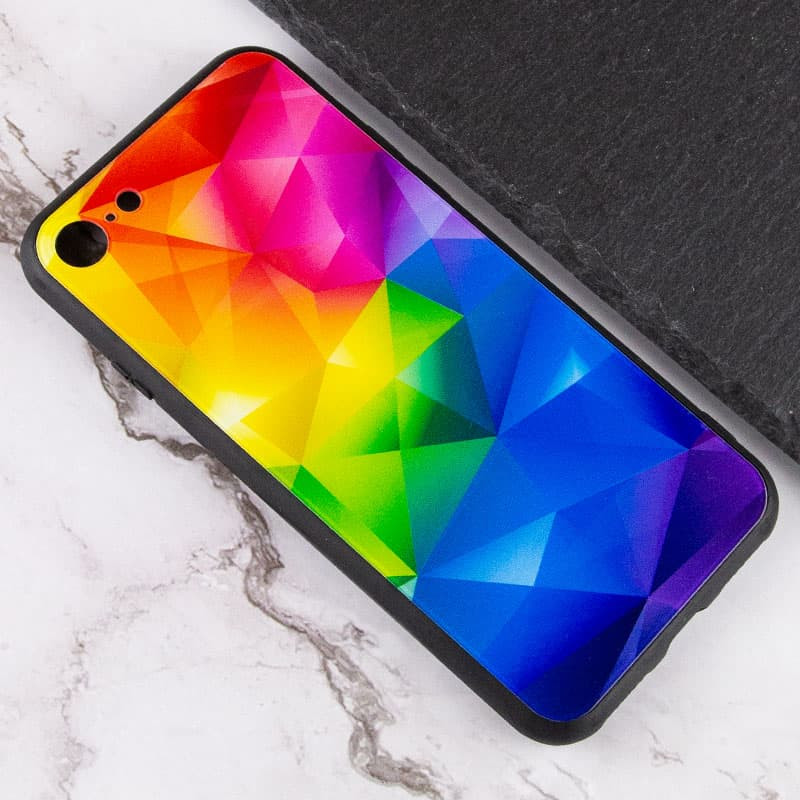 Фото TPU+Glass чехол Diversity для Apple iPhone 7 / 8 / SE (2020) (4.7") (Rainbow) в магазине vchehle.ua
