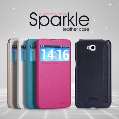 #Кожаный чехол (книжка) Nillkin Sparkle Series для LG G Pro Lite D686