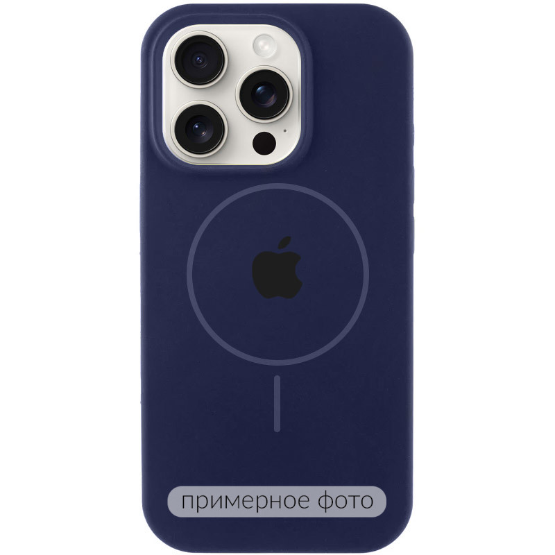 Чохол Silicone Case Full Protective (AA) with Magnetic Safe на Apple iPhone 14 (6.1") (Темно-синій / Midnight blue)