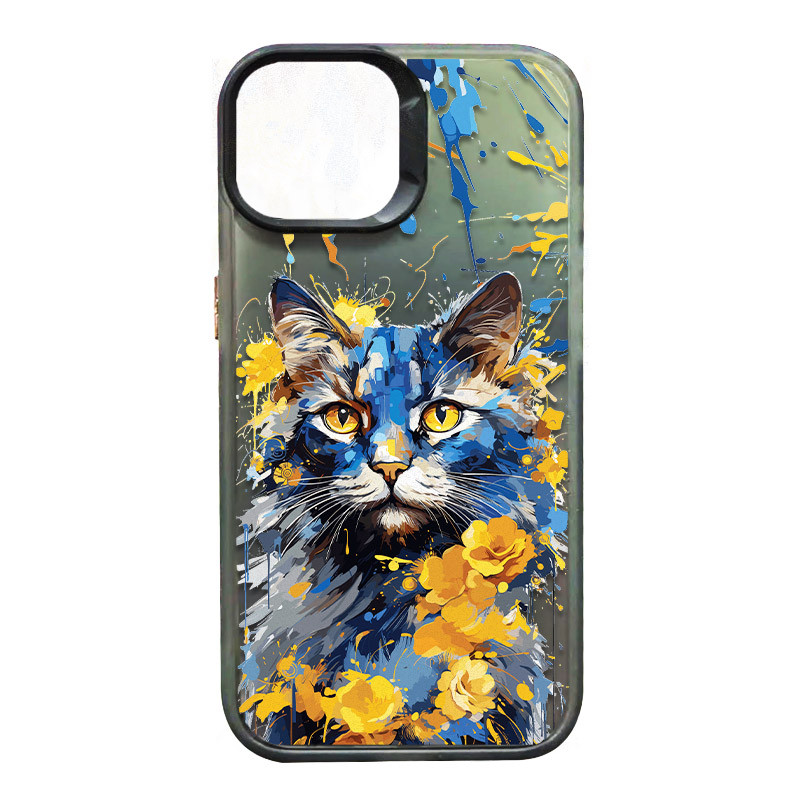 TPU+PC чохол TakiTaki Magic glow на Apple iPhone 12 Pro / 12 (6.1") (Cat / Black)