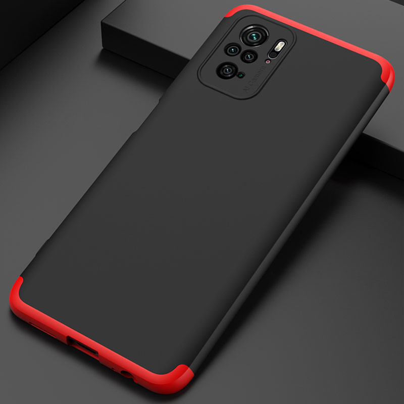 Фото Пластиковая накладка GKK LikGus 360 градусов (opp) для Xiaomi Redmi Note 10 / Note 10s (Черный / Красный) на vchehle.ua