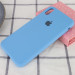 Фото Чехол Silicone Case Full Protective (AA) для Apple iPhone XS Max (6.5") (Голубой / Cornflower) на vchehle.ua