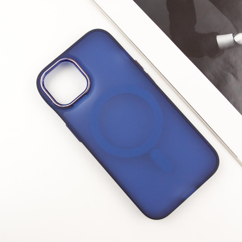 Фото Чохол TPU+PC Lily with Magnetic safe на Apple iPhone 14 (6.1") (Deep Navy) в маназині vchehle.ua