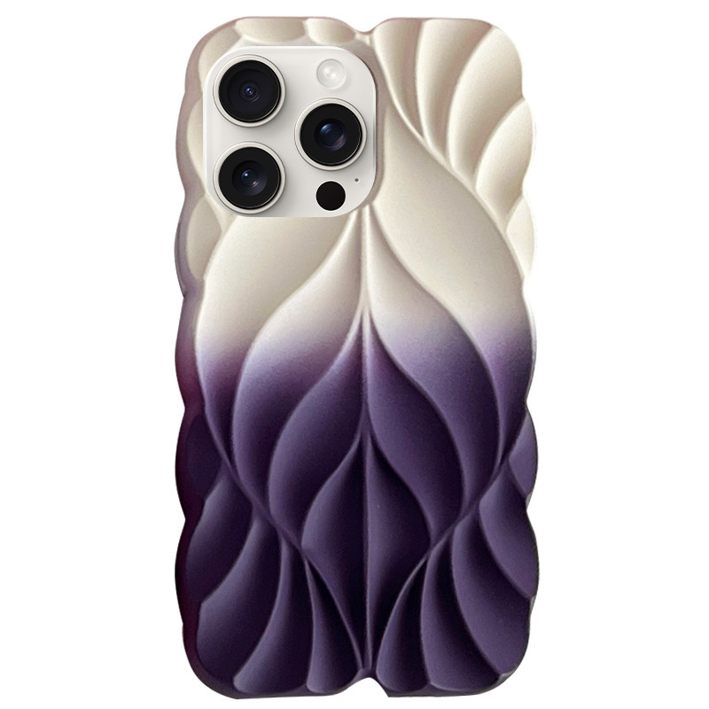 TPU чехол Leaf для Apple iPhone 15 Pro Max (6.7") (White / Purple)