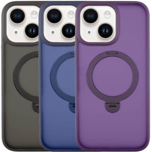 TPU+PC чехол Metal Buttons with Magnetic Safe Colorful HQ Ring для iPhone 13