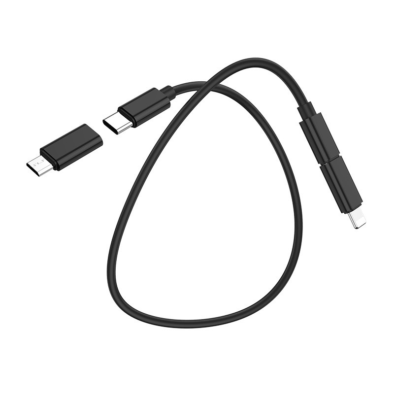 Уцінка Дата кабель Hoco U86 "Treasure" 6in1 (0.28М) (Дефект пакування / Чорний)