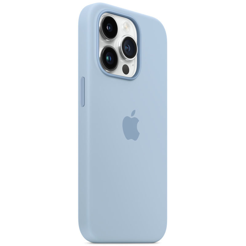 Фото Чехол Silicone case (AAA) full with Magnetic Safe для Apple iPhone 14 Pro (6.1") (Голубой / Sky) в магазине vchehle.ua