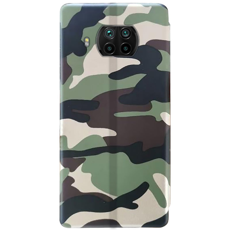 Фото Кожаный чехол-книжка Classy для Xiaomi Mi 10T Lite / Redmi Note 9 Pro 5G (Camouflage) на vchehle.ua