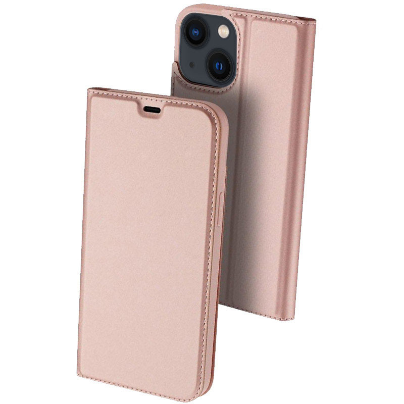 Чохол-книжка Dux Ducis з кишенею для візиток на Apple iPhone 14 / 13 (6.1") (Rose Gold)