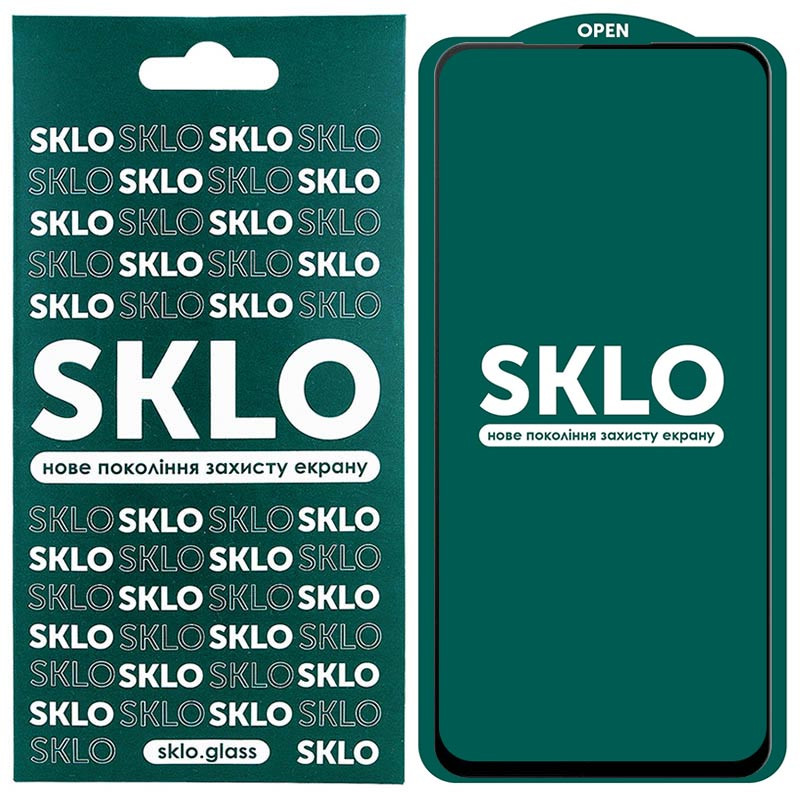 Защитное стекло SKLO 5D для Xiaomi Redmi Note 9 / Redmi 10X / Note 9T / Note 9 5G (Черный)