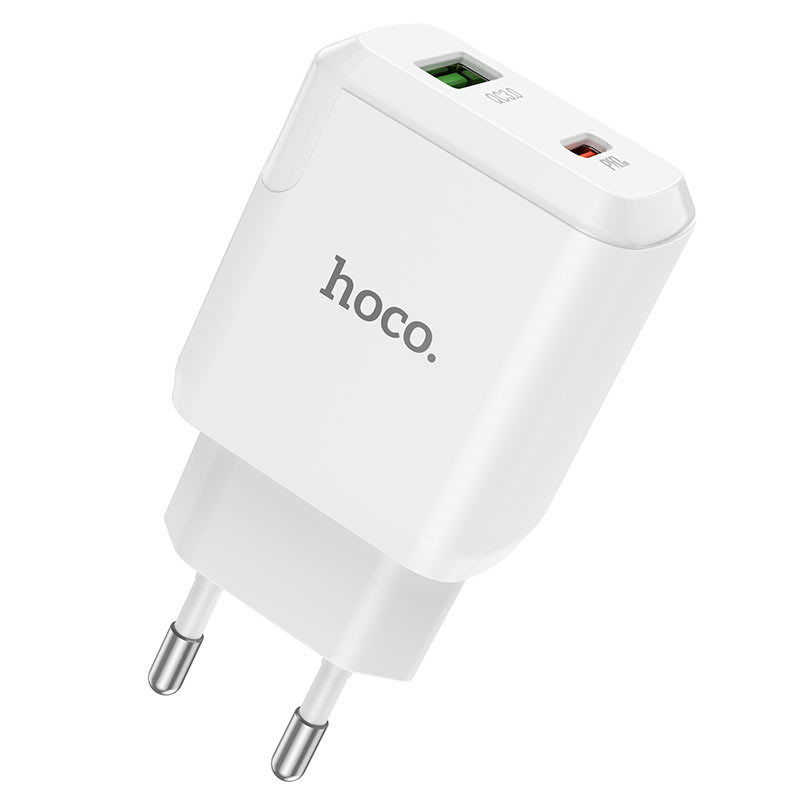 

СЗУ Hoco N5 Favor 20W PD+QC3.0 (1USB/1Type-C/3A) (Білий) 1235474