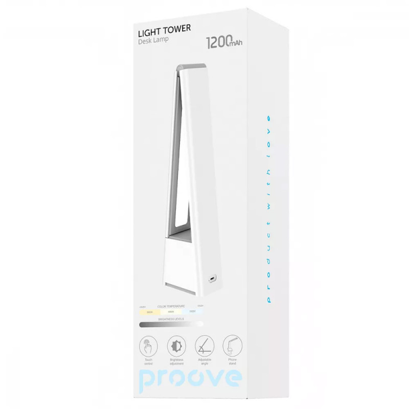 Купити Настільна лампа Proove Light Tower 1200 mAh (White) на vchehle.ua