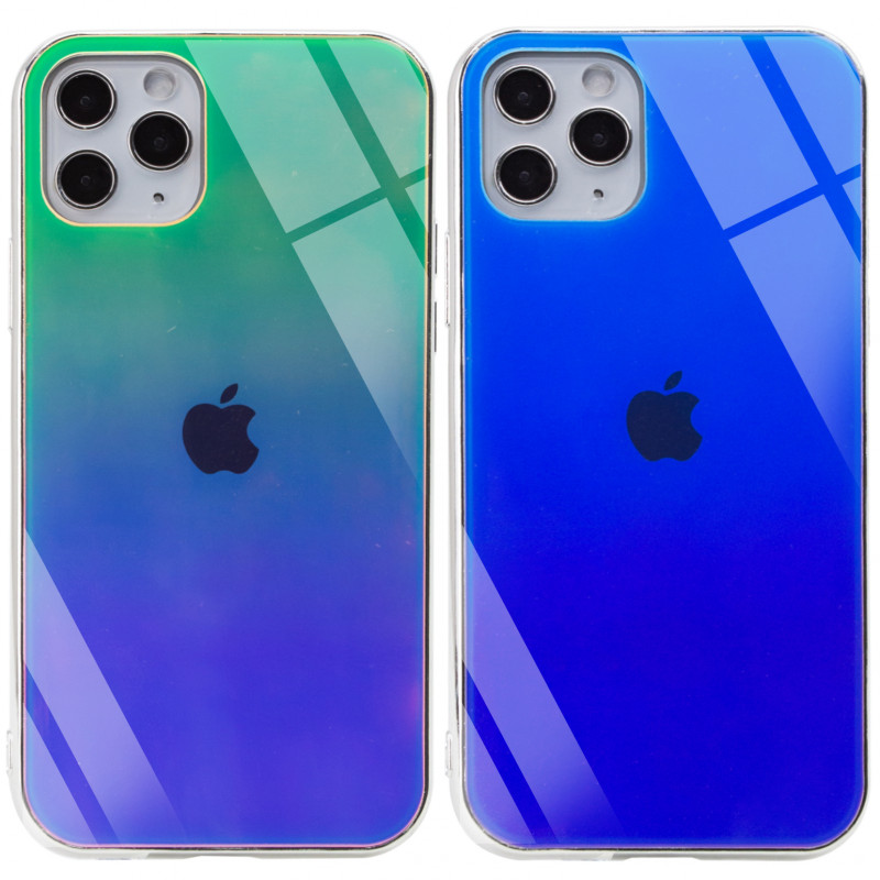 TPU+Glass чохол Gradient Rainbow з лого на iPhone 11 Pro Max