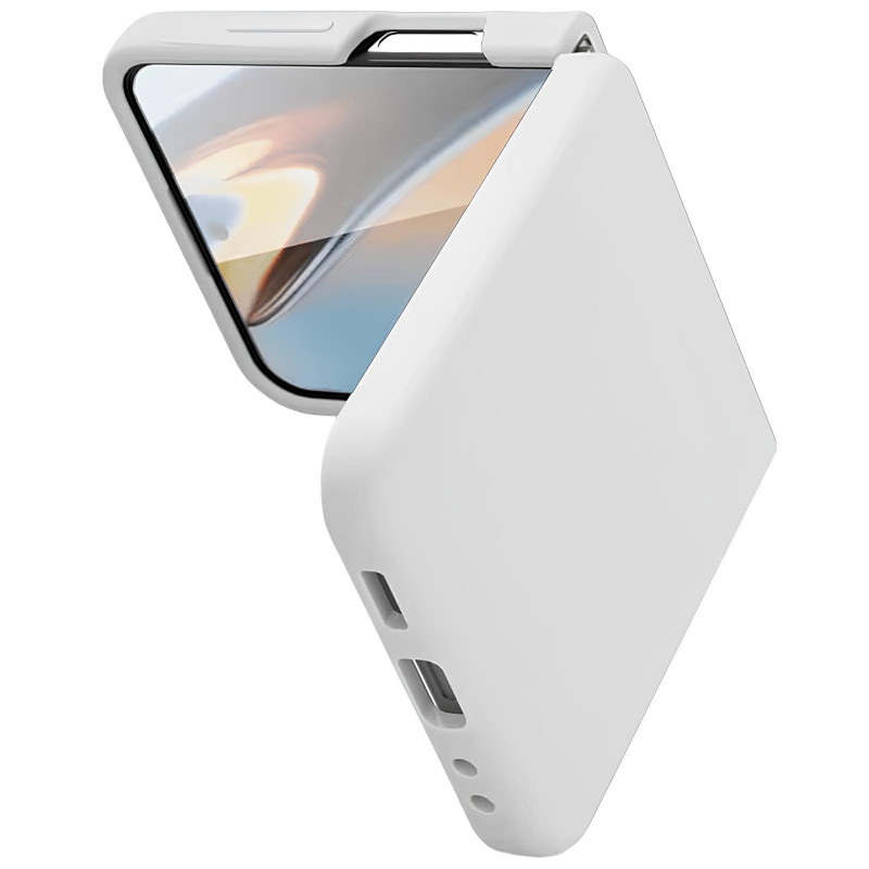 Фото Чохол Foldables Silicone Cover Lakshmi (AAA) на Samsung Galaxy Z Flip6 (Білий / White) в маназині vchehle.ua
