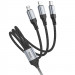 Фото Дата кабель Hoco X102 Fresh 3in1 USB to Lightning + MicroUSB + Type-C (1m) (Black) на vchehle.ua