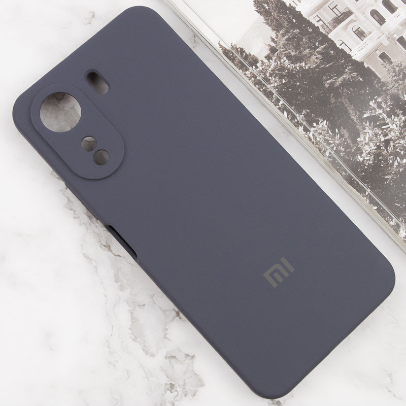 Фото Чехол Silicone Cover Lakshmi Full Camera (AAA) with Logo для Xiaomi Redmi 13C / Poco C65 (Серый / Dark Gray) на vchehle.ua