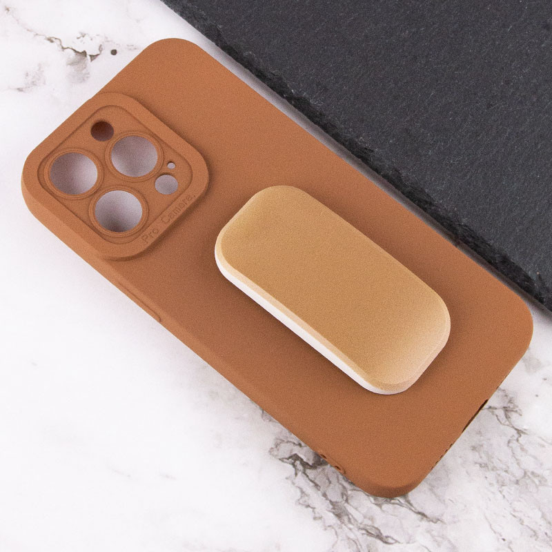 Силіконовий чохол з тримачем на Apple iPhone 13 Pro Max (6.7") (Коричневий) в магазині vchehle.ua
