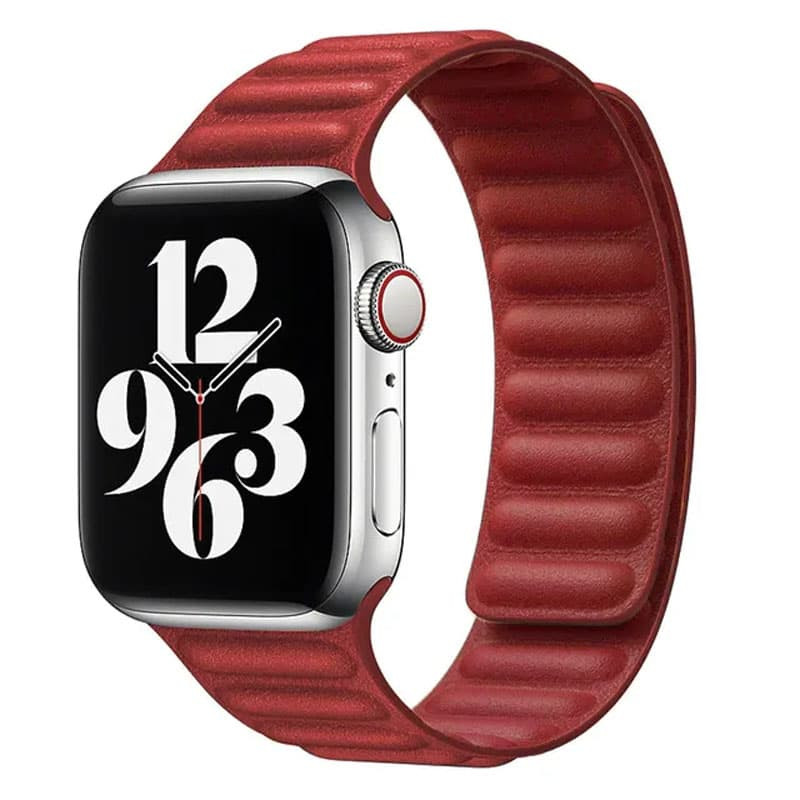 Кожаный ремешок Leather Link для Apple Watch 38/40/41/42mm (Красный / Red)