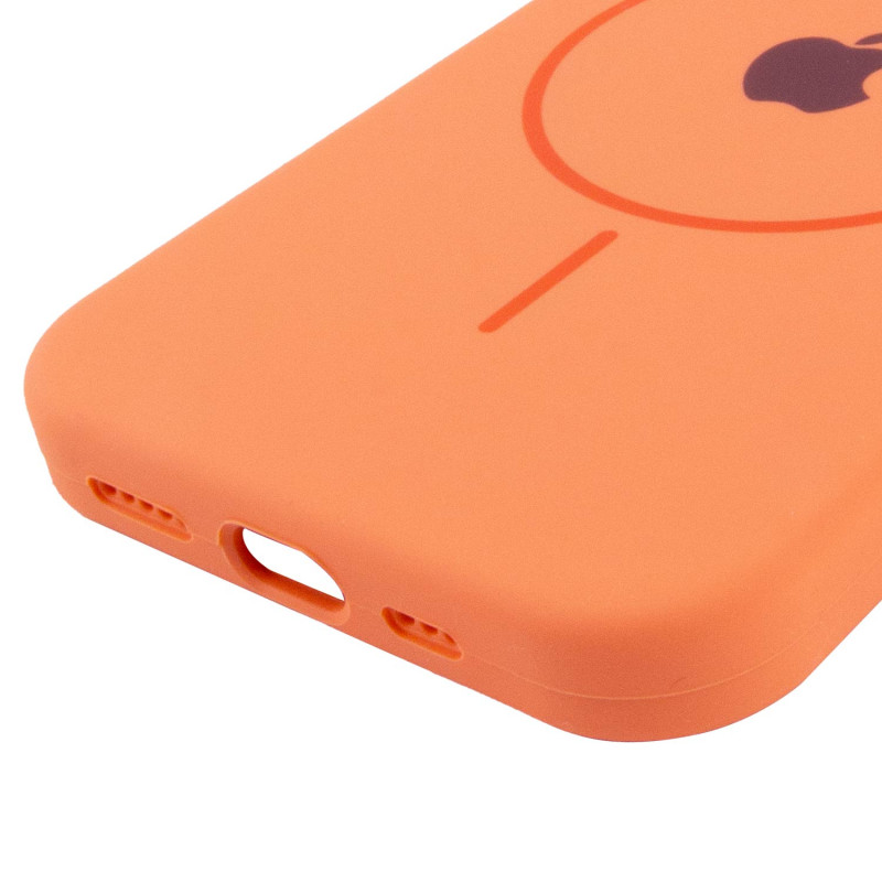 Купити Чохол Silicone Case Full Protective (AA) with Magnetic Safe на Apple iPhone 15 Plus (6.7") (Помаранчевий / Papaya) на vchehle.ua
