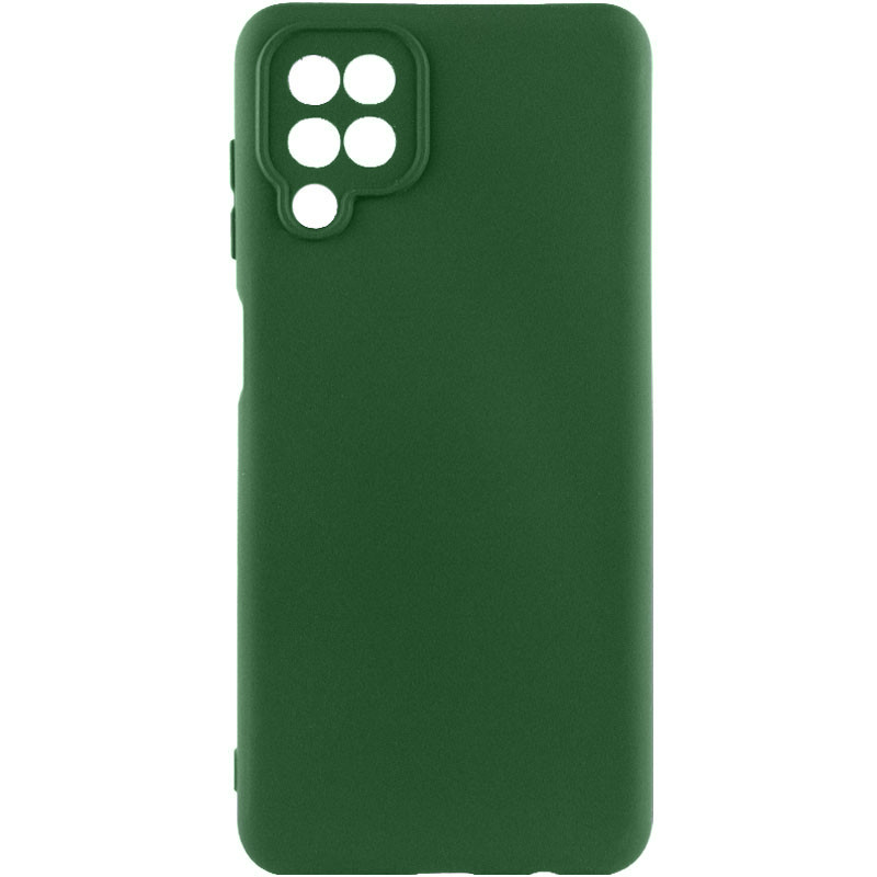 Чехол TPU GETMAN Liquid Silk Full Camera для Samsung Galaxy A12 (Зеленый / Dark green)