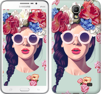 

Чехол Девушка с цветами для Samsung Galaxy Mega 2 Duos G750 298107