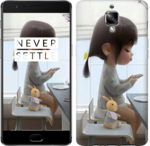 Чехол Милая девочка с зайчиком для OnePlus 3